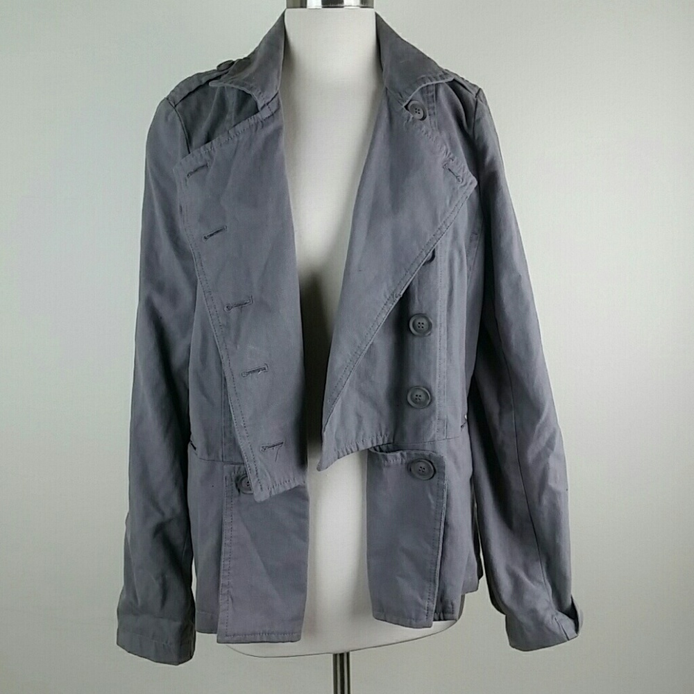 Leith Cutaway Officer Military Style Cotton Jacket Gem